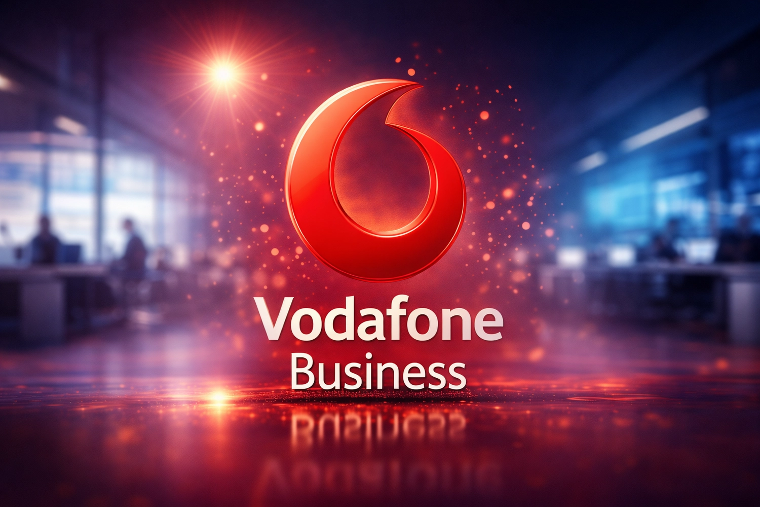 Mobile-color-Mobilfunkladen-das Logo und der Name von Vodafone Business, dem Unternehmenszweig des Telekommunikationsunternehmens Vodafone